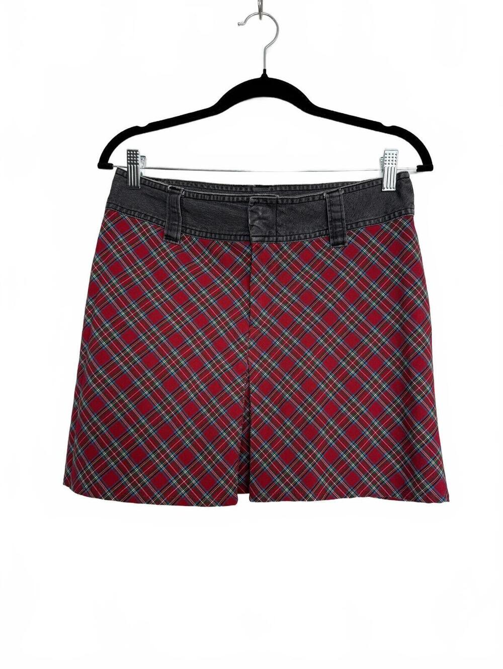 Vintage Route 66 Red Plaid Skirt